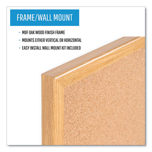 Picture of Value Cork Bulletin Board with Oak Frame, 48 x 72, Natural