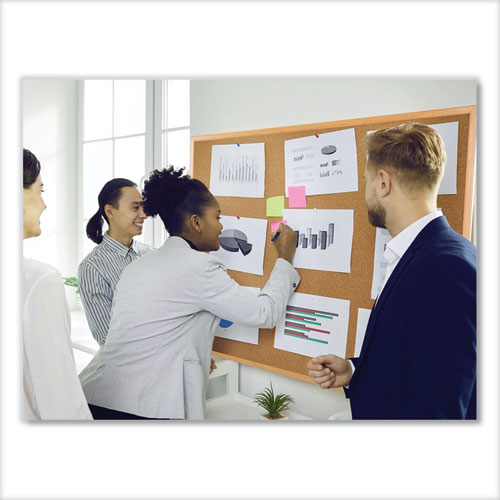 Picture of Value Cork Bulletin Board with Oak Frame, 48 x 72, Natural