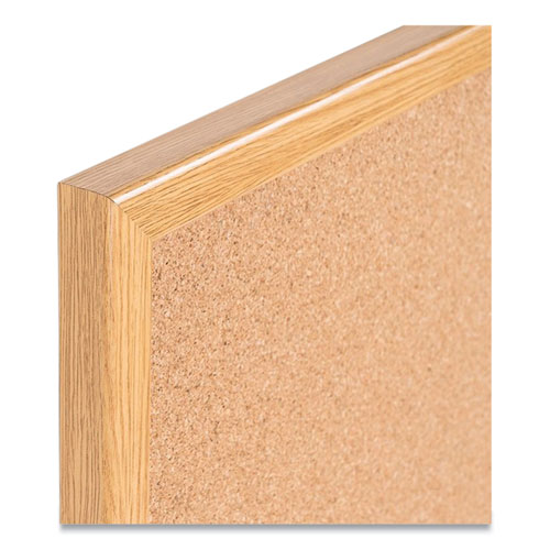 Picture of Value Cork Bulletin Board with Oak Frame, 48 x 96, Tan Surface, Oak Frame