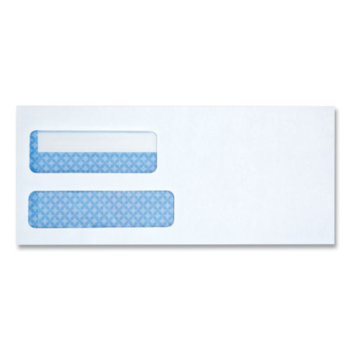 Picture of Double Window Business Envelope, #10, Square Flap, Gummed Closure, 4.13 x 9.5, White, 500/Box