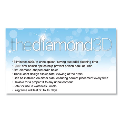 Picture of Diamond 3D Urinal Screen, Melon Mist Scent, Clear, 10/Pack, 6 Packs/Carton