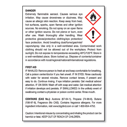 Picture of Metered Concentrated Room Deodorant, Lemon Scent, 7 oz Aerosol Spray, 12/Carton