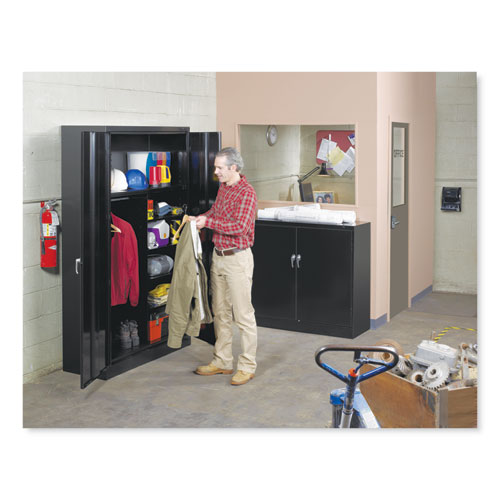 Picture of Assembled Jumbo Steel Storage Cabinet, 48w x 18d x 78h, Black