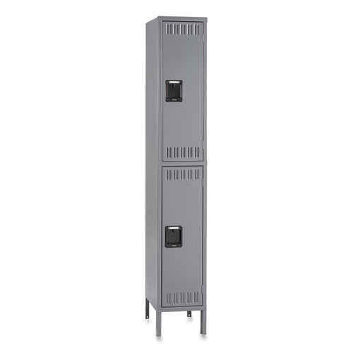 Picture of Double Tier Locker with Legs, Single Stack, 12w x 18d x 78h, Medium Gray