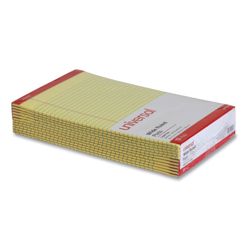 Picture of Perforated Ruled Writing Pads, Wide/Legal Rule, Red Headband, 50 Canary-Yellow 8.5 x 14 Sheets, Dozen
