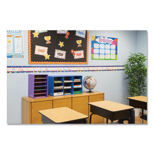 Picture of Vertical Classroom Organizer, 6 Shelves, 11.88 x 13.25 x 18, Purple