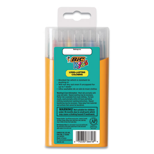 Picture of Kids Ultra Washable Markers, Plastic Tube, Medium Bullet Tip, Assorted Colors, 20/Pack