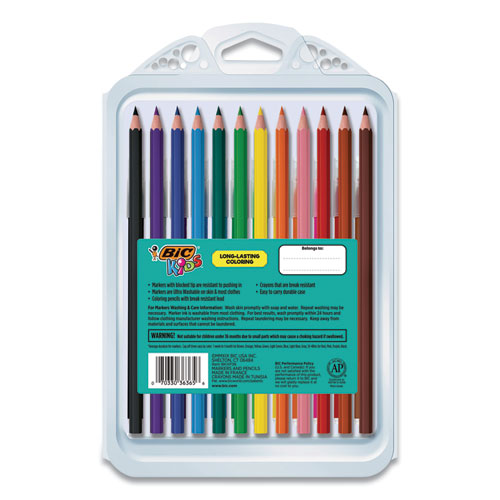 Picture of Kids Coloring Combo Pack in Durable Case, 12 Each: Colored Pencils, Crayons, Markers