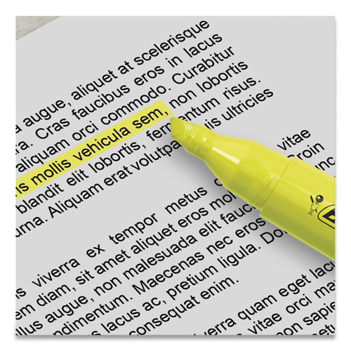Picture of Brite Liner Tank-Style Highlighter, Fluorescent Yellow Ink, Chisel Tip, Yellow/Black Barrel, Dozen
