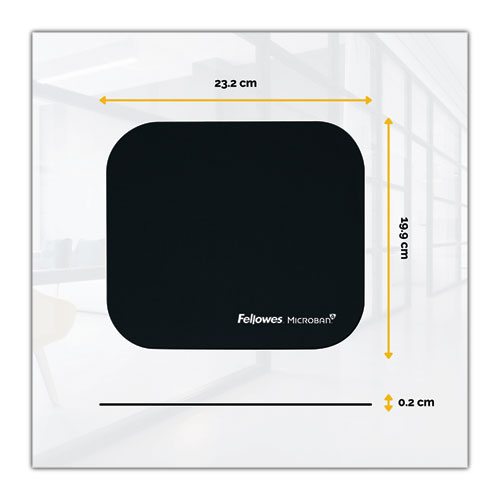 Picture of Mouse Pad with Microban Protection, 9 x 8, Black