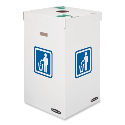 Picture of Waste and Recycling Bin, 42 gal, White, 10/Carton