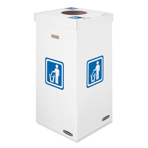 Picture of Waste and Recycling Bin, 50 gal, White, 10/Carton