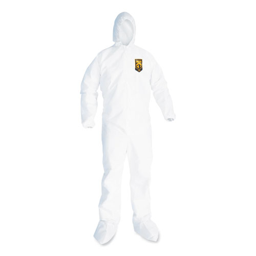 Picture of A20 Breathable Particle Protection Coveralls, Elastic Back, Hood and Boots, Large, White, 24/Carton