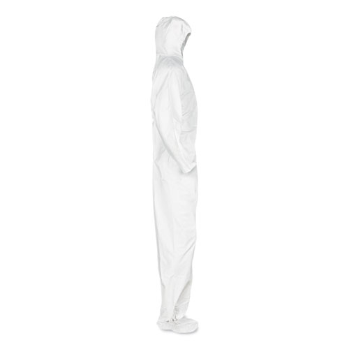 Picture of A20 Breathable Particle Protection Coveralls, Elastic Back, Hood and Boots, Large, White, 24/Carton