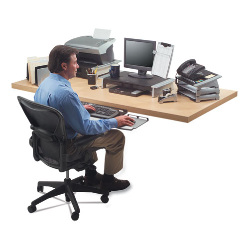 Picture of Office Suites Adjustable Keyboard Manager, 21.25w x 10d, Black/Silver