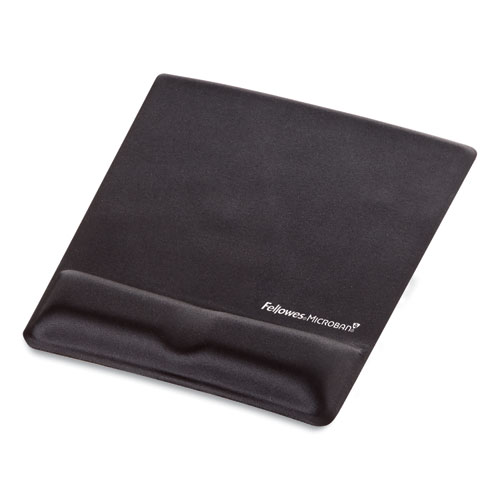 Picture of Ergonomic Memory Foam Wrist Support with Attached Mouse Pad, 8.25 x 9.87, Black