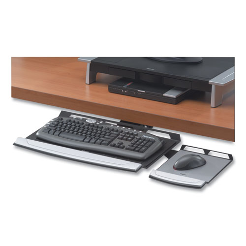 Picture of Office Suites Adjustable Keyboard Manager, 21.25w x 10d, Black/Silver