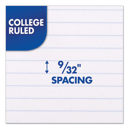 Picture of Spiral Notebook, 3-Hole Punched, 1-Subject, Medium/College Rule, Randomly Assorted Cover Color, (100) 11 x 8 Sheets