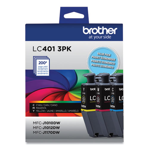 Picture of LC4013PKS Ink, 200 Page-Yield, Cyan/Magenta/Yellow, 3/Pack