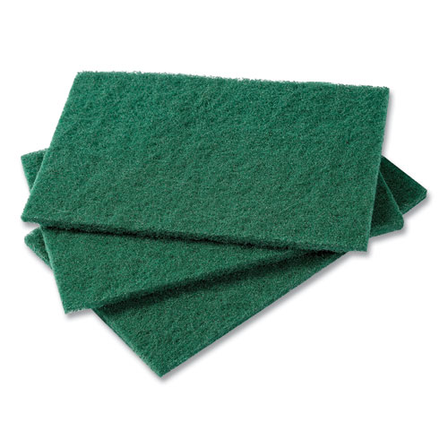 Picture of Medium-Duty Scouring Pad, 6 x 9, Green, 10 Pads/Pack, 6 Packs/Carton