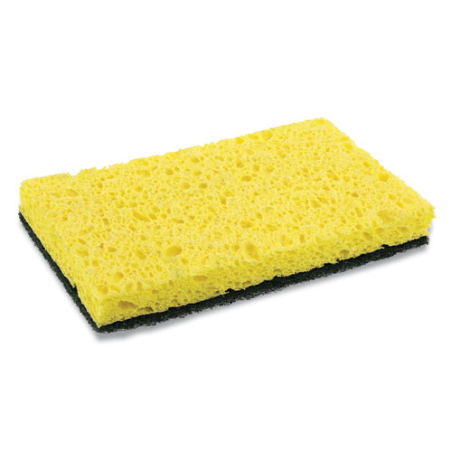 Picture of Heavy-Duty Scrubbing Sponge, 3.5 x 6, 0.85" Thick, Yellow/Green, 20/Carton