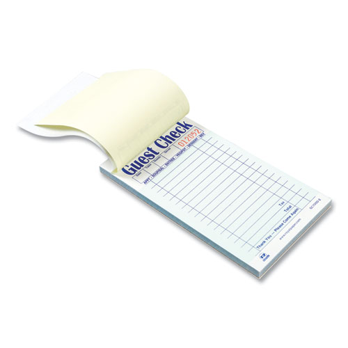 Picture of Guest Check Pad, 17 Lines, Two-Part Carbonless, 3.6 x 6.7, 50 Forms/Pad, 50 Pads/Carton