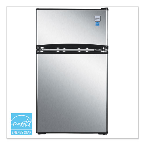 Picture of Counter-Height 3.1 Cu. Ft Two-Door Refrigerator/Freezer, Black/Stainless Steel