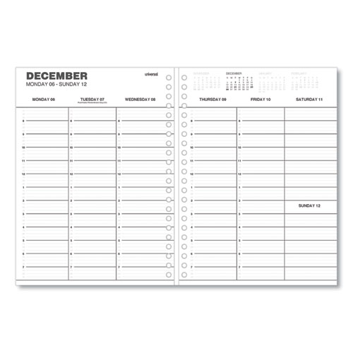 Picture of Weekly Planner, 11 x 8, Black Cover, 14-Month, Dec 2023 to Jan 2025