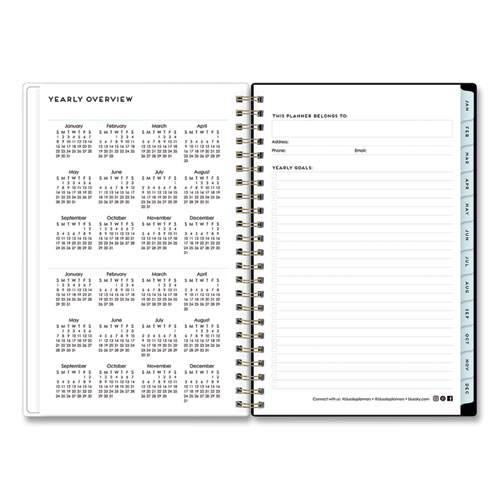 Picture of Baccara Dark Create-Your-Own Cover Weekly/Monthly Planner, Floral, 8 x 5, Gray/Black/Gold Cover, 12-Month (Jan-Dec): 2024