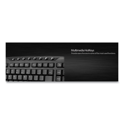 Picture of WKB1330CB Wireless Desktop Keyboard and Mouse Combo, 2.4 GHz Frequency/30 ft Wireless Range, Black