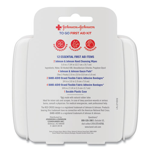 Picture of Mini First Aid To Go Kit, 12 Pieces, Plastic Case