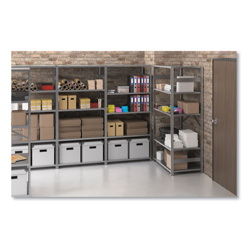 Picture of Closed Commercial Steel Shelving, Five-Shelf, 36w x 24d x 75h, Medium Gray