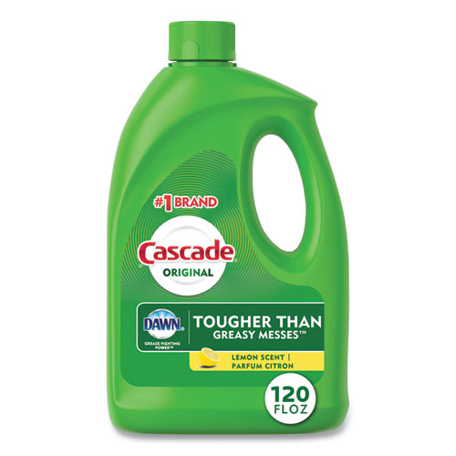 Cascade+Gel+Dishwasher+Detergent+-+Gel+-+120+oz+%287.50+lb%29+-+Lemon+Scent+-+4+%2F+Carton+-+White