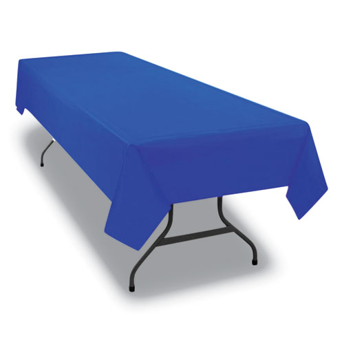 Picture of Table Set Rectangular Table Cover, Heavyweight Plastic, 54" x 108", Blue, 6/Pack