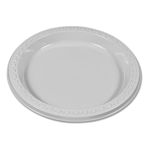 Picture of Plastic Dinnerware, Plates, 7" dia, White, 125/Pack