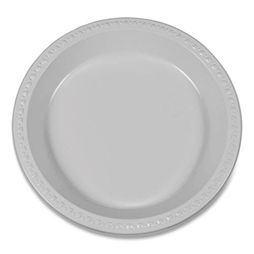 Picture of Plastic Dinnerware, Plates, 10.25" dia, White, 125/Pack