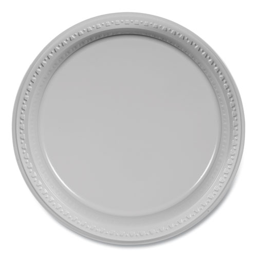 Picture of Plastic Dinnerware, Plates, 10.25" dia, White, 125/Pack