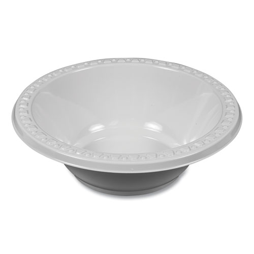 Picture of Plastic Dinnerware, Bowl, 12 oz, White, 125/Pack