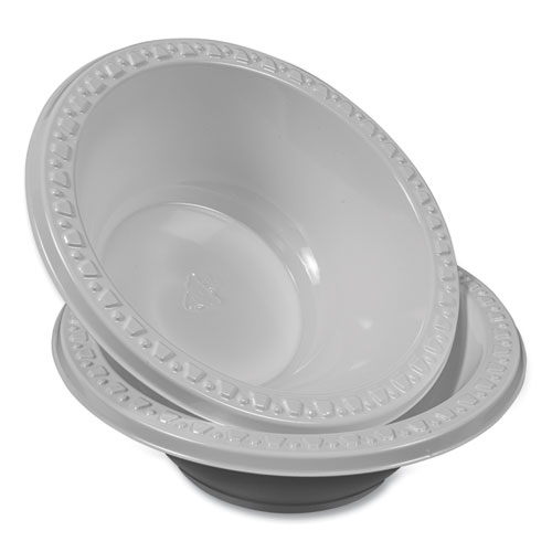 Picture of Plastic Dinnerware, Bowl, 12 oz, White, 125/Pack