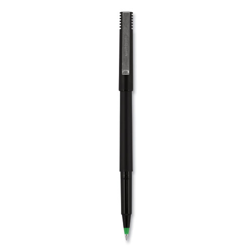 uni-ball+Classic+Rollerball+Pens+-+Fine+Pen+Point+-+0.7+mm+Pen+Point+Size+-+Green+-+Black+Stainless+Steel+Barrel+-+1+Dozen