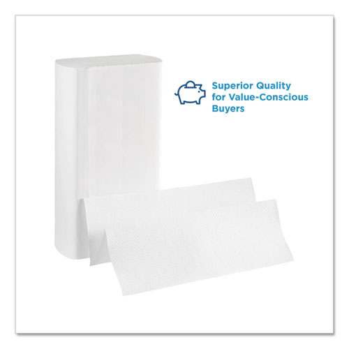 Picture of Pacific Blue Select Folded Paper Towels, 1-Ply, 9.2 x 9.4, White, 250/Pack, 16 Packs/Carton