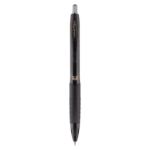 uni-ball+307+Retractable+Gel+Pen+-+Micro+Pen+Point+-+0.5+mm+Pen+Point+Size+-+Black+Gel-based+Ink+-+Black+Barrel+-+1+Dozen