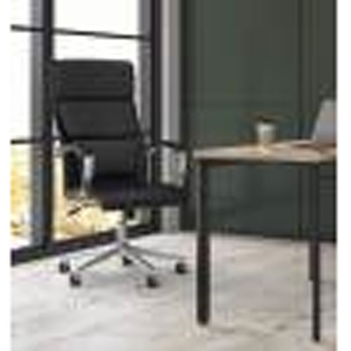 Picture of HVL105 Executive High-Back Leather Chair, Supports 250 lb, 17.5" to 20.25" Seat, Black Seat/Back, Polished Aluminum Base