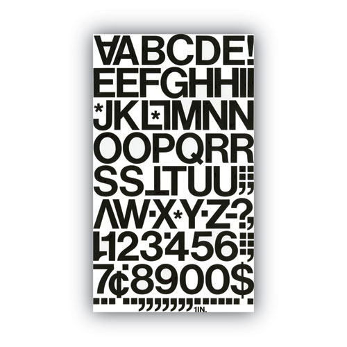 Picture of Press-On Vinyl Letters and Numbers, Self Adhesive, Black, 1"h, 88/Pack