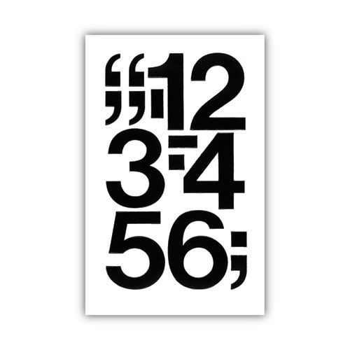 Picture of Press-On Vinyl Numbers, Self Adhesive, Black, 3"h, 10/Pack