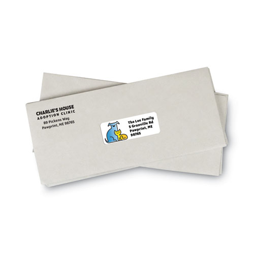 Picture of White Laser/Inkjet Shipping Address Labels, Inkjet/Laser Printers, 1 x 2.63, White, 30 Labels/Sheet, 100 Sheets/Box