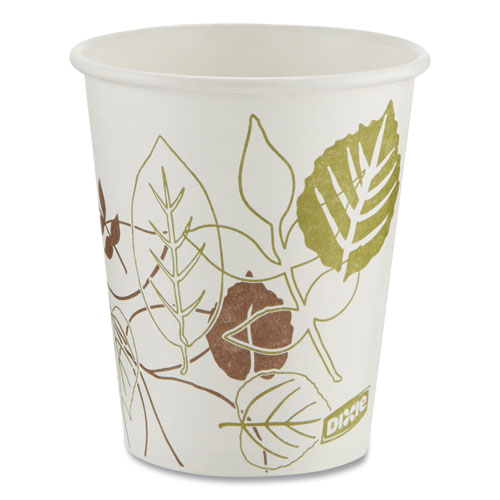 Picture of Pathways Paper Hot Cups, 10 oz, White/Brown, 50/Sleeve, 20 Sleeves/Carton