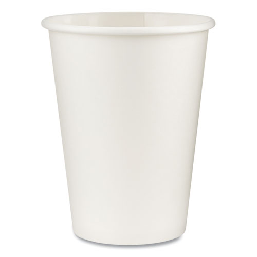 Picture of Paper Hot Cups, 12 oz, White, 50/Sleeve, 20 Sleeves/Carton