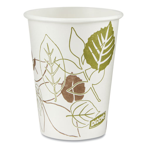 Picture of Pathways Paper Hot Cups, 8 oz, White/Brown, 25/Bag, 20 Bags/Carton