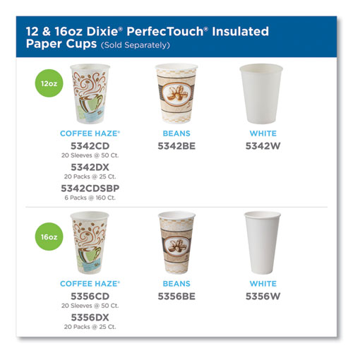 Picture of PerfecTouch Paper Hot Cups, 16 oz, Coffee Haze Design, 50/Pack